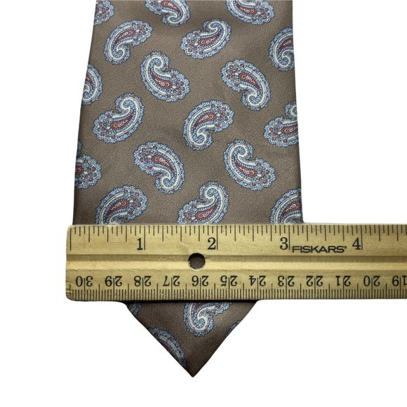Ketch | Men's Brown Paisley Motif Polyester Neck Tie - Picture 2 of 3